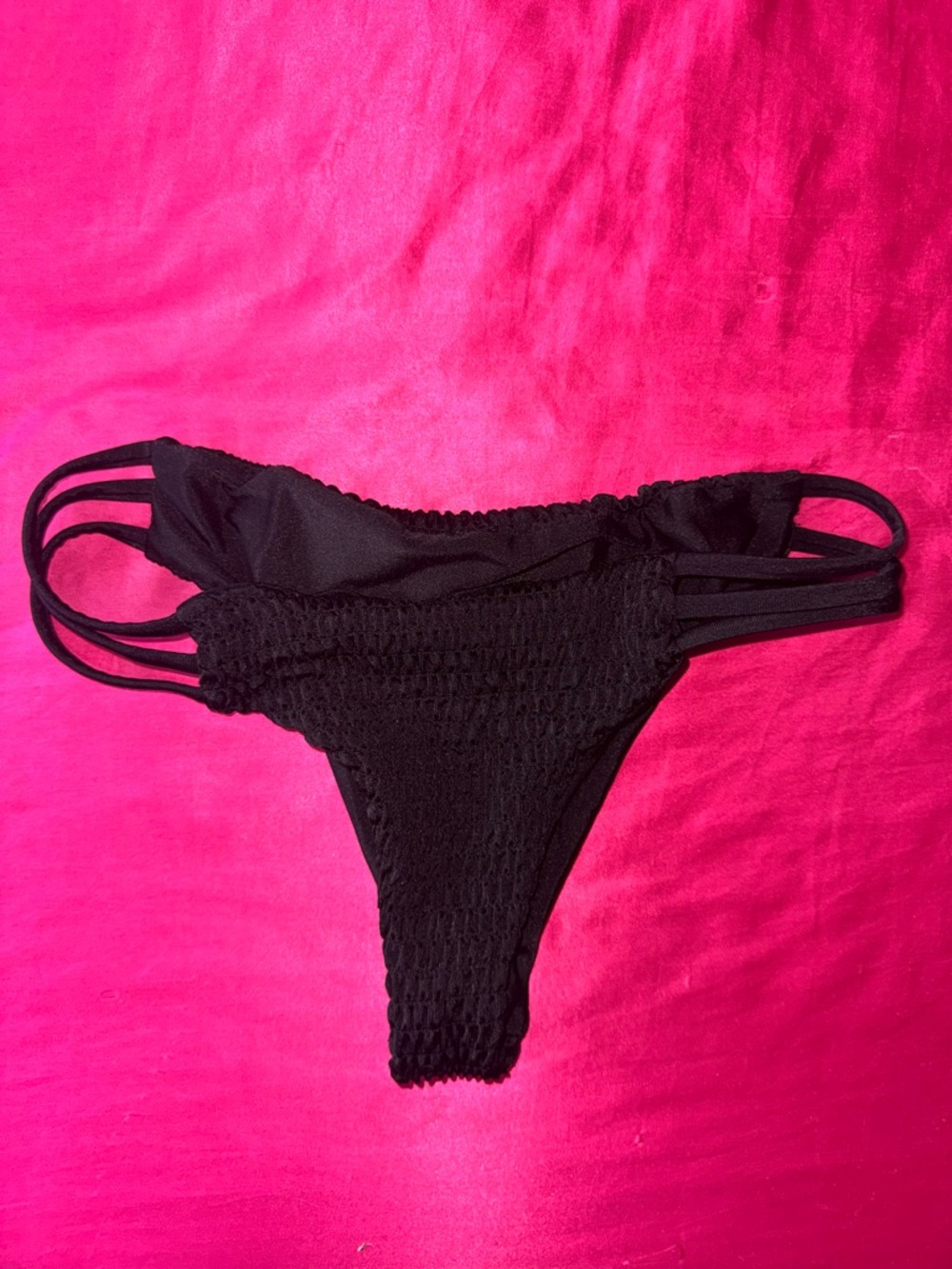 Black Strappy Bikini Bottom - Women Swim Bikinis